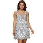 Vector Mandala Drawing Decoration Ruffle Strap Babydoll Chiffon Dress