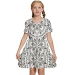 Vector Mandala Drawing Decoration Kids  Short Sleeve Tiered Mini Dress