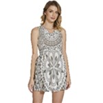 Vector Mandala Drawing Decoration Sleeveless High Waist Mini Dress