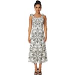 Vector Mandala Drawing Decoration Tie-Strap Tiered Midi Chiffon Dress