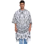 Vector Mandala Drawing Decoration Men s Hooded Rain Ponchos