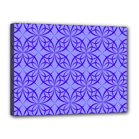 Decor Pattern Blue Curved Line Canvas 16  x 12  (Stretched) from ArtsNow.com