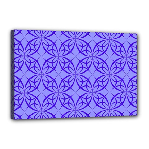 Decor Pattern Blue Curved Line Canvas 18  x 12  (Stretched) from ArtsNow.com