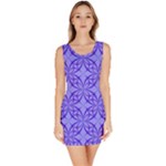 Decor Pattern Blue Curved Line Bodycon Dress