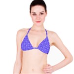 Decor Pattern Blue Curved Line Classic Bikini Top