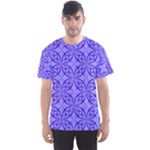 Decor Pattern Blue Curved Line Men s Sport Mesh T-Shirt