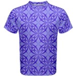 Decor Pattern Blue Curved Line Men s Cotton T-Shirt