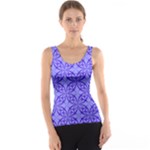 Decor Pattern Blue Curved Line Women s Basic Tank Top
