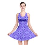 Decor Pattern Blue Curved Line Reversible Skater Dress
