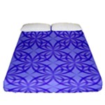 Decor Pattern Blue Curved Line Fitted Sheet (Queen Size)