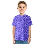Decor Pattern Blue Curved Line Kids  Sport Mesh T-Shirt