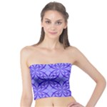 Decor Pattern Blue Curved Line Tube Top