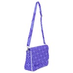 Decor Pattern Blue Curved Line Shoulder Bag with Back Zipper