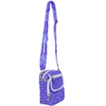Decor Pattern Blue Curved Line Shoulder Strap Belt Bag