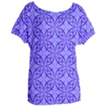 Decor Pattern Blue Curved Line Women s Oversized T-Shirt