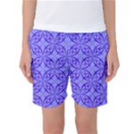 Decor Pattern Blue Curved Line Women s Basketball Shorts