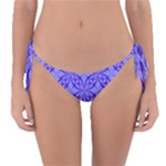 Decor Pattern Blue Curved Line Reversible Bikini Bottoms