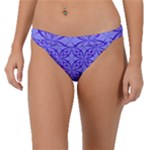 Decor Pattern Blue Curved Line Band Bikini Bottoms