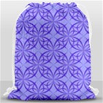 Decor Pattern Blue Curved Line Drawstring Bag (Large)