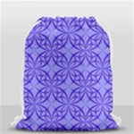 Decor Pattern Blue Curved Line Drawstring Bag (Small)