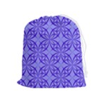 Decor Pattern Blue Curved Line Drawstring Pouch (XL)