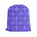 Decor Pattern Blue Curved Line Drawstring Pouch (2XL)