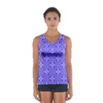 Decor Pattern Blue Curved Line Sport Tank Top 