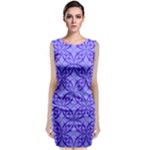 Decor Pattern Blue Curved Line Classic Sleeveless Midi Dress