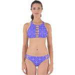 Decor Pattern Blue Curved Line Perfectly Cut Out Bikini Set