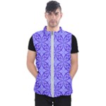 Decor Pattern Blue Curved Line Men s Puffer Vest