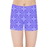 Decor Pattern Blue Curved Line Kids  Sports Shorts