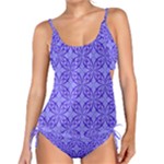 Decor Pattern Blue Curved Line Tankini Set