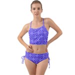 Decor Pattern Blue Curved Line Mini Tank Bikini Set