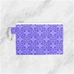 Decor Pattern Blue Curved Line Canvas Cosmetic Bag (Small)