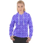 Decor Pattern Blue Curved Line Women s Overhead Hoodie