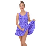 Decor Pattern Blue Curved Line Inside Out Casual Dress