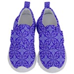 Decor Pattern Blue Curved Line Kids  Velcro No Lace Shoes