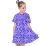 Decor Pattern Blue Curved Line Kids  Sailor Dress