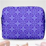 Decor Pattern Blue Curved Line Make Up Pouch (Large)
