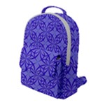 Decor Pattern Blue Curved Line Flap Pocket Backpack (Large)