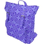 Decor Pattern Blue Curved Line Buckle Up Backpack