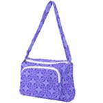 Decor Pattern Blue Curved Line Front Pocket Crossbody Bag