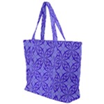 Decor Pattern Blue Curved Line Zip Up Canvas Bag