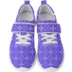 Decor Pattern Blue Curved Line Men s Velcro Strap Shoes