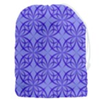 Decor Pattern Blue Curved Line Drawstring Pouch (3XL)