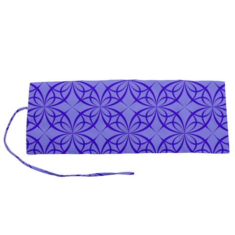 Decor Pattern Blue Curved Line Roll Up Canvas Pencil Holder (S) from ArtsNow.com
