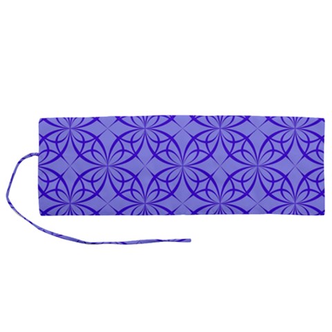 Decor Pattern Blue Curved Line Roll Up Canvas Pencil Holder (M) from ArtsNow.com