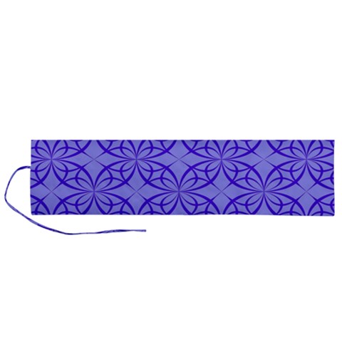 Decor Pattern Blue Curved Line Roll Up Canvas Pencil Holder (L) from ArtsNow.com
