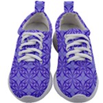 Decor Pattern Blue Curved Line Kids Athletic Shoes