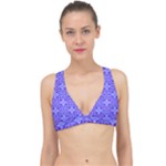 Decor Pattern Blue Curved Line Classic Banded Bikini Top